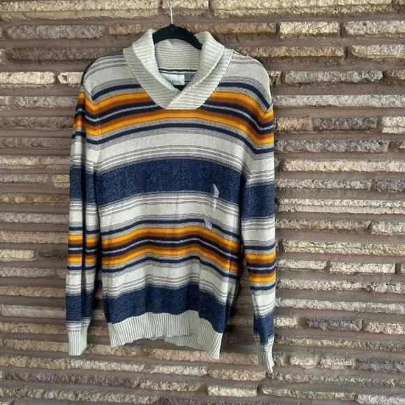 Sun + Stone Southwest Blanket Stripe Shawl Collar Sweater NWT Size Large - Picture 7 of 7